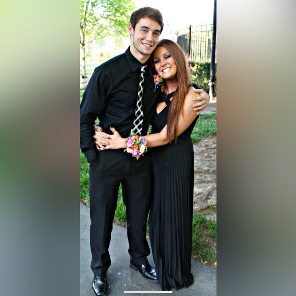 Beautiful, long black homecoming/prom dress.